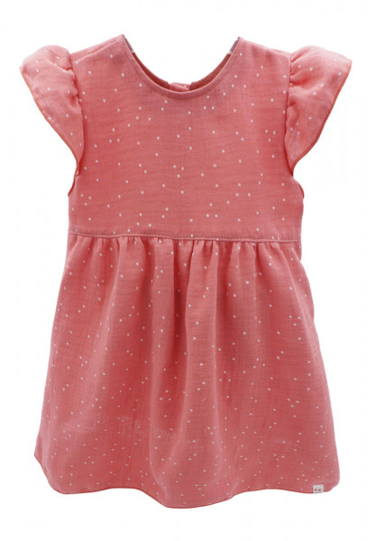GOTS MINI GIRL-Kleid, Musselin Rüschenärmel