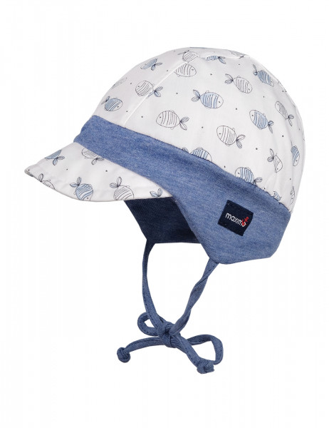 BABY BOY-Schildmütze Jerseybund, Bindeband