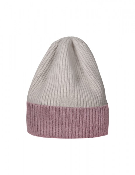 CAPO-JOSS CAP ribbed cap, two-coloured, turn up