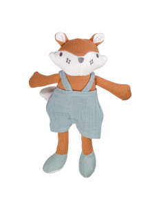 Puppe, Fuchs mit Hose Musselinstoff, Gestrick