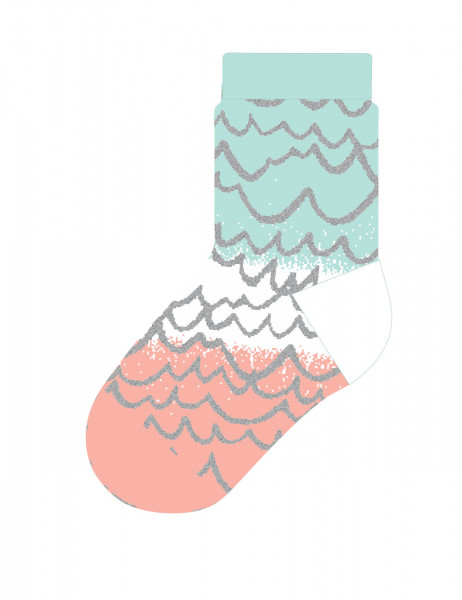 MINI GIRL-Socken, Wellen Glitzi, glatt