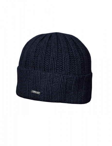 Strickmütze aus Kaschmir für Damen - navyblau