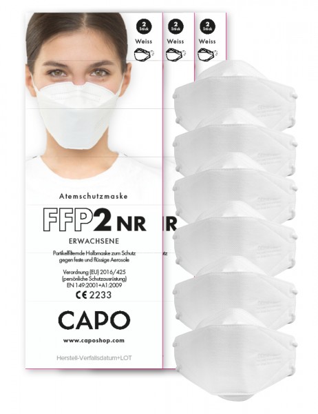FFP2 Mund/Nase Maske, LARGE 6er Pack
