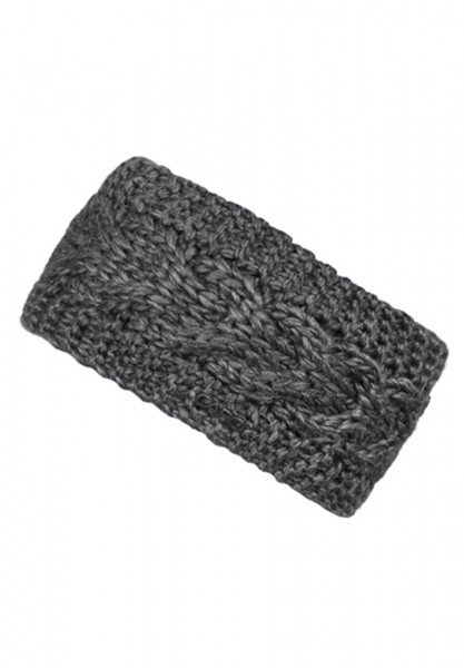 Strickstirnband mit Zopfmuster und Fleecefutter für Damen in dukelgrau