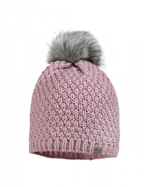 KIDS GIRL-Mütze, Struktur Fake fur-Pompon, Futter