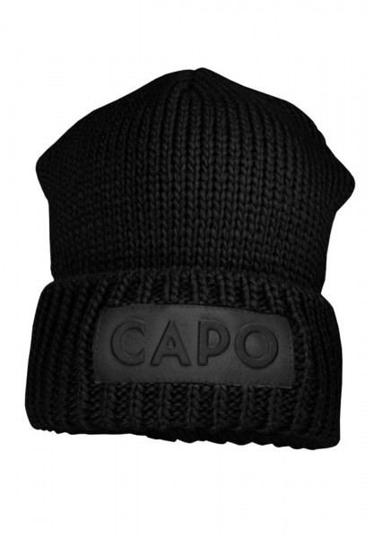 CAPO-COBY CAP knitted cap, ribbed turn up, logo patch