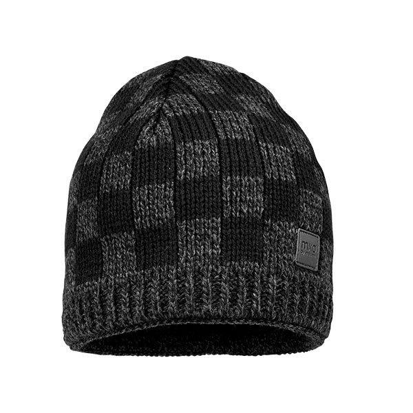 KIDS-Mütze randlos Kästchenjacquard, Futter