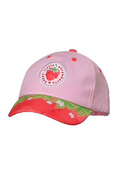 MINI GIRL-Cap &quot;happy little strawberry&quot;, Klettverschluß