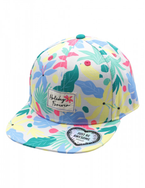 KIDS GIRL-Cap, &quot;Floral&quot; snap-back Verschluß, mit recyceltem Polyester