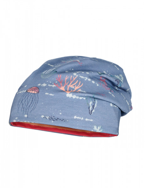 MINI-Beanie reversible Jersey bedruckt, UV 50