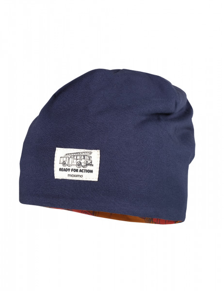 MINI BOY-Beanie, "fire engine" reversible